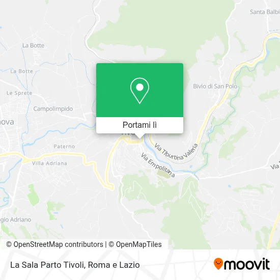 Mappa La Sala Parto Tivoli
