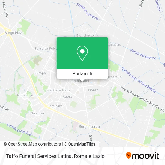 Mappa Taffo Funeral Services Latina