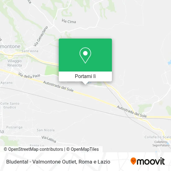 Mappa Bludental - Valmontone Outlet