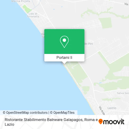 Mappa Ristorante Stabilimento Balneare Galapagos