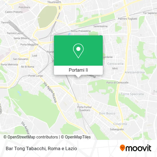 Mappa Bar Tong Tabacchi