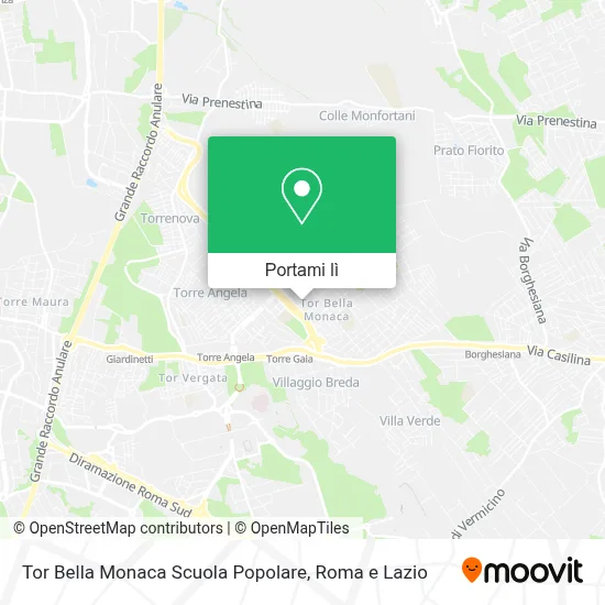 Mappa Tor Bella Monaca Scuola Popolare