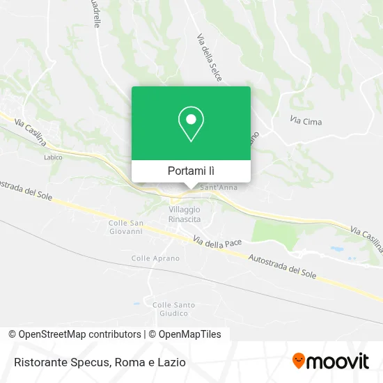 Mappa Ristorante Specus