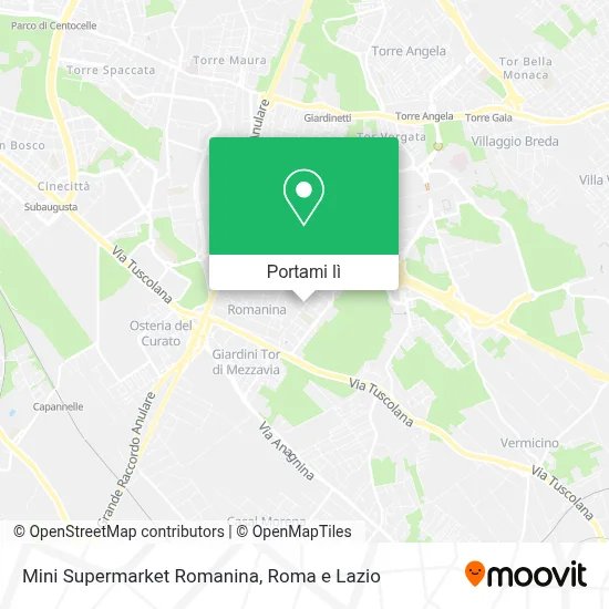 Mappa Mini Supermarket Romanina
