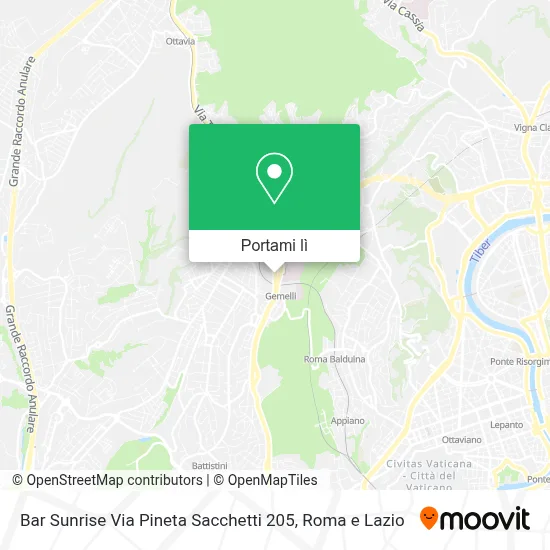 Mappa Bar Sunrise Via Pineta Sacchetti 205