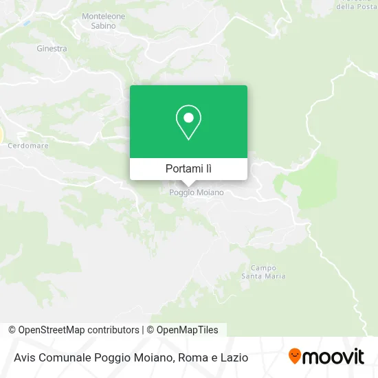 Mappa Avis Comunale Poggio Moiano