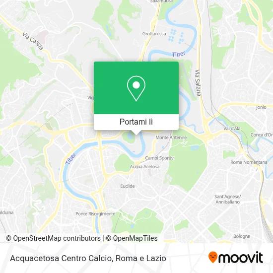 Mappa Acquacetosa Centro Calcio