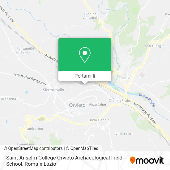 Mappa Saint Anselm College Orvieto Archaeological Field School