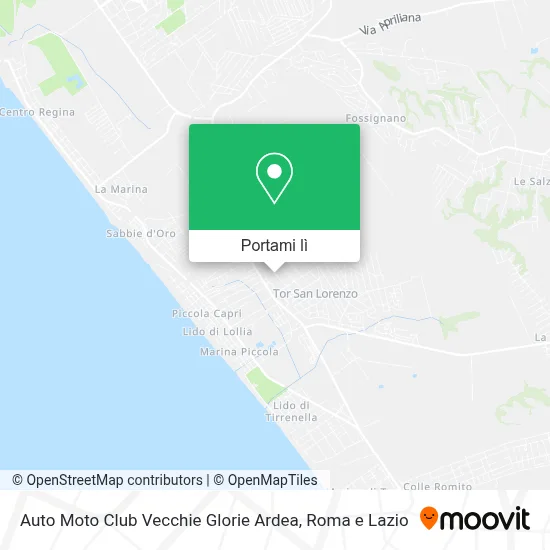 Mappa Auto Moto Club Vecchie Glorie Ardea