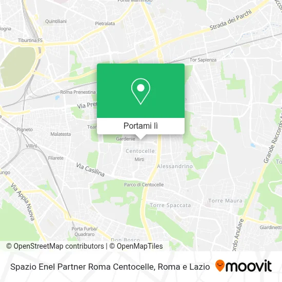 Mappa Spazio Enel Partner Roma Centocelle