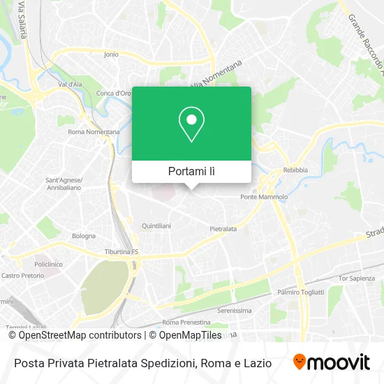Mappa Posta Privata Pietralata Spedizioni