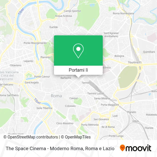 Mappa The Space Cinema - Moderno Roma