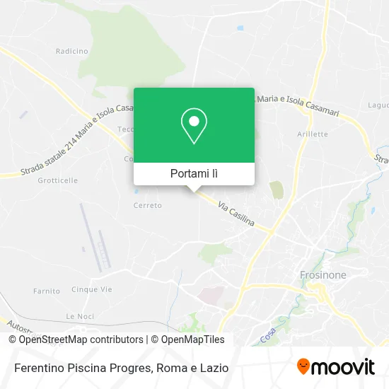 Mappa Ferentino Piscina Progres
