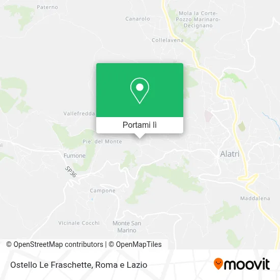 Mappa Ostello Le Fraschette