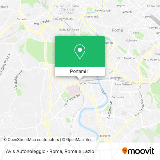 Mappa Avis Autonoleggio - Roma