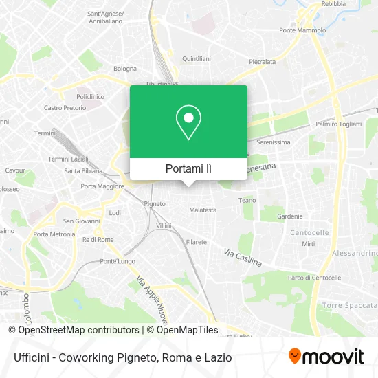 Mappa Ufficini - Coworking Pigneto