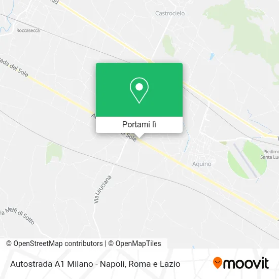 Mappa Autostrada A1  Milano - Napoli