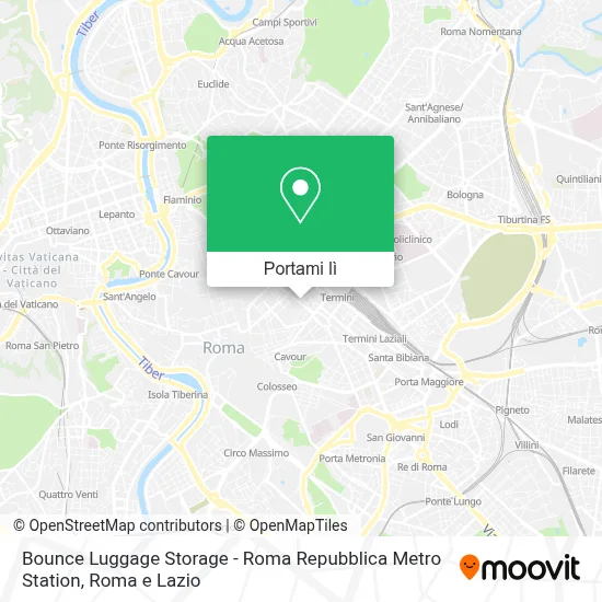 Mappa Bounce Luggage Storage - Roma Repubblica Metro Station