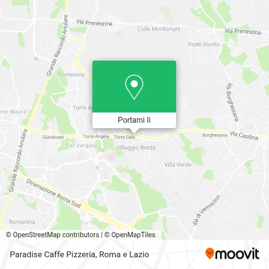 Mappa Paradise Caffe Pizzeria