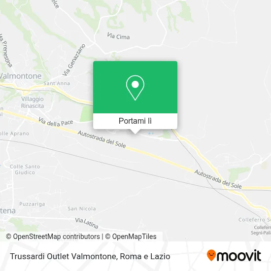 Mappa Trussardi Outlet Valmontone