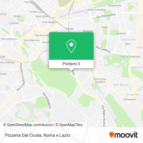 Mappa Pizzeria Dal Cicala