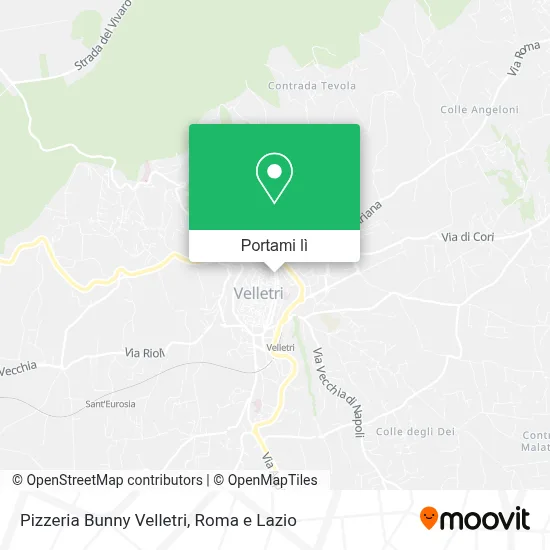 Mappa Pizzeria Bunny Velletri
