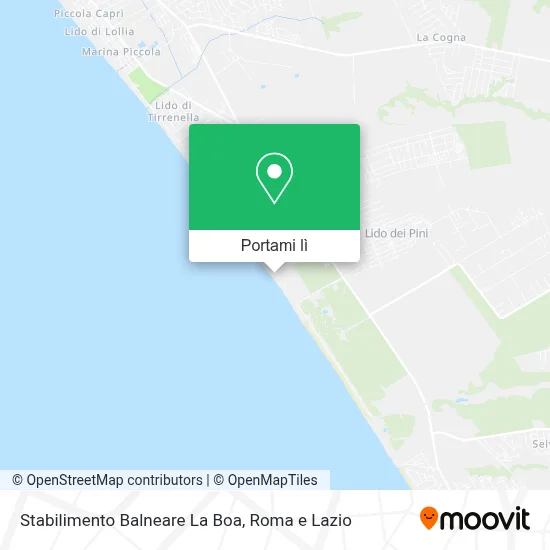 Mappa Stabilimento Balneare La Boa