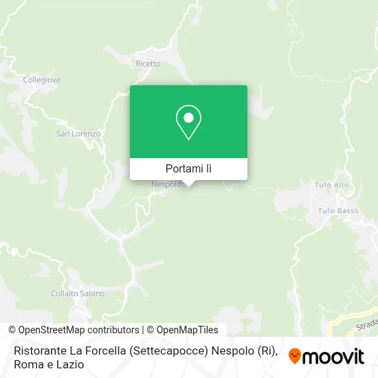 Mappa Ristorante La Forcella (Settecapocce) Nespolo (Ri)