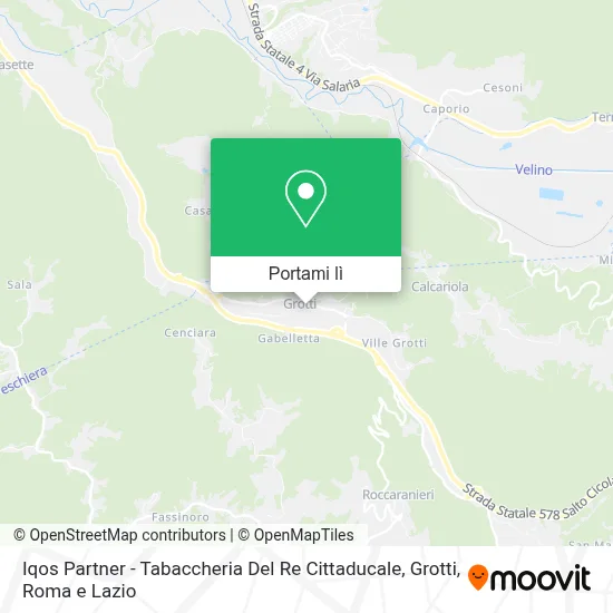 Mappa Iqos Partner - Tabaccheria Del Re Cittaducale, Grotti