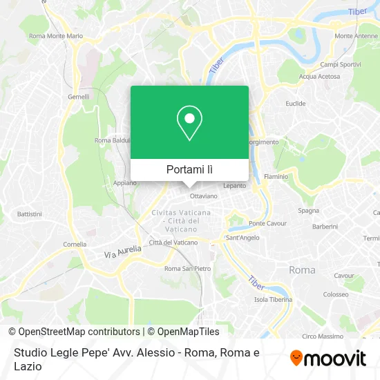 Mappa Studio Legle Pepe' Avv. Alessio - Roma