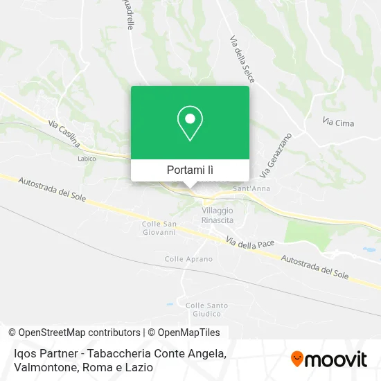 Mappa Iqos Partner - Tabaccheria Conte Angela, Valmontone