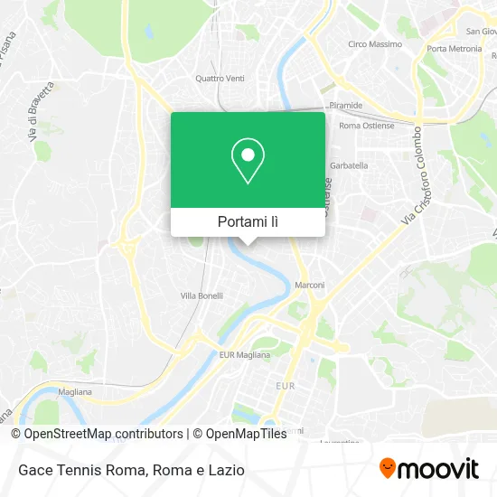 Mappa Gace Tennis Roma