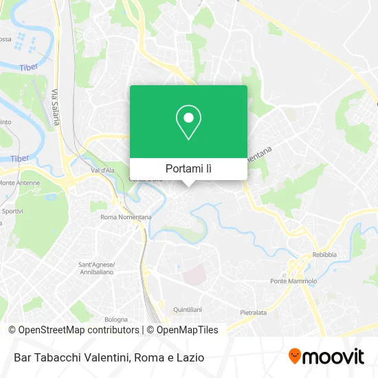 Mappa Bar Tabacchi Valentini