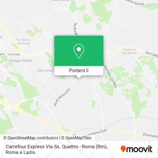 Mappa Carrefour Express Via Ss. Quattro - Roma (Rm)