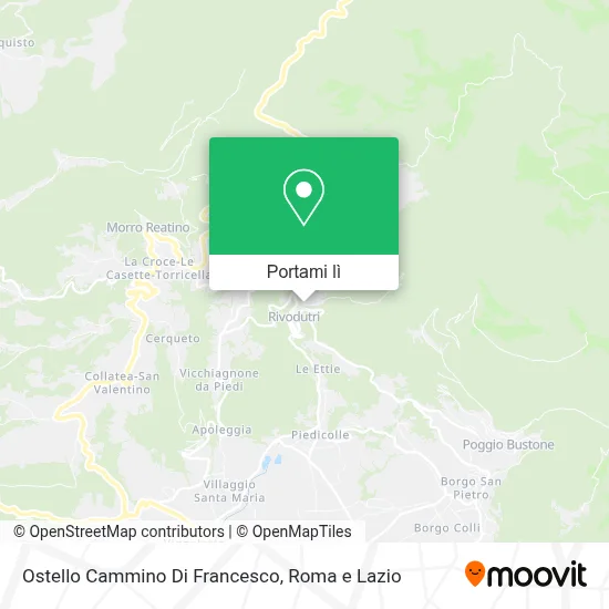 Mappa Ostello Cammino Di Francesco