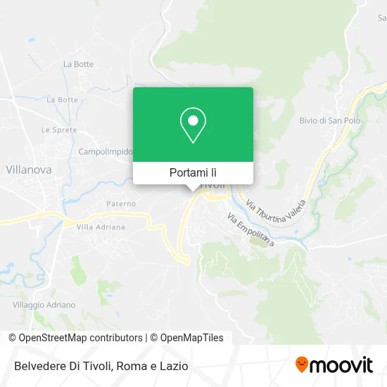 Mappa Belvedere Di Tivoli