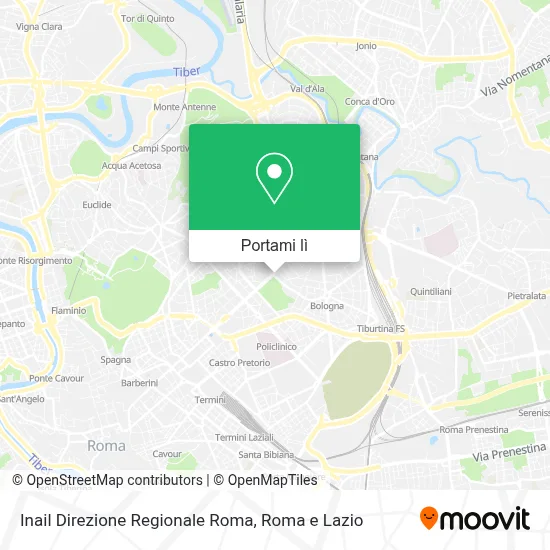 Mappa Inail Direzione Regionale Roma