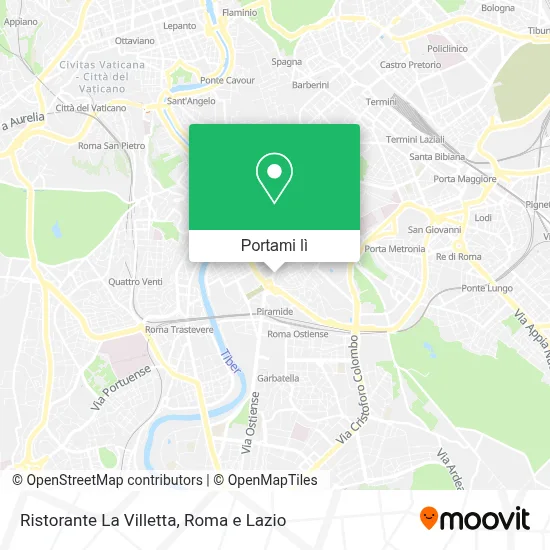 Mappa Ristorante La Villetta