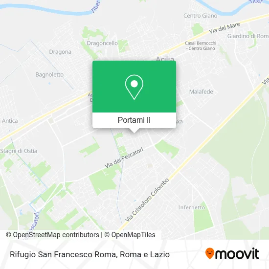 Mappa Rifugio San Francesco Roma