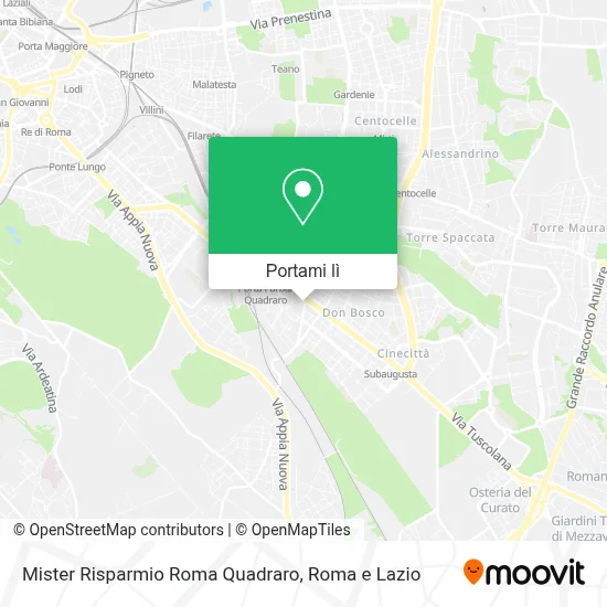 Mappa Mister Risparmio Roma Quadraro