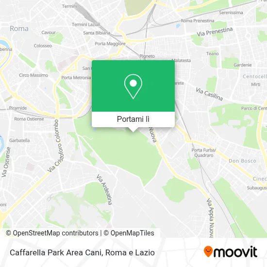 Mappa Caffarella Park Area Cani