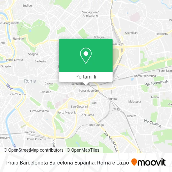 Mappa Praia Barceloneta Barcelona Espanha