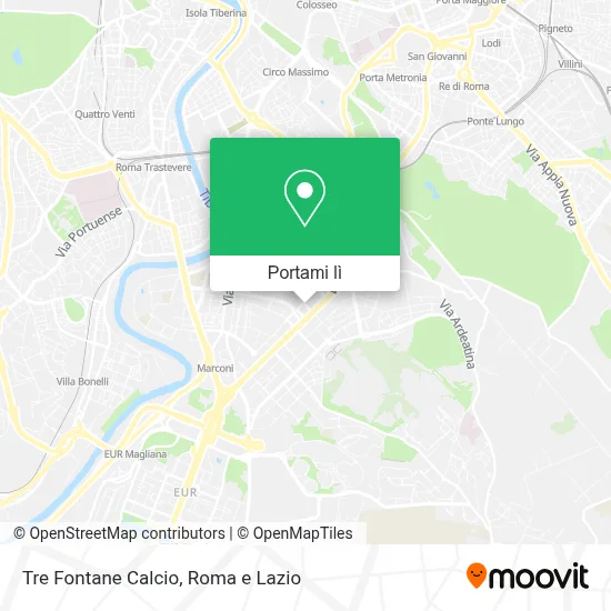 Mappa Tre Fontane Calcio