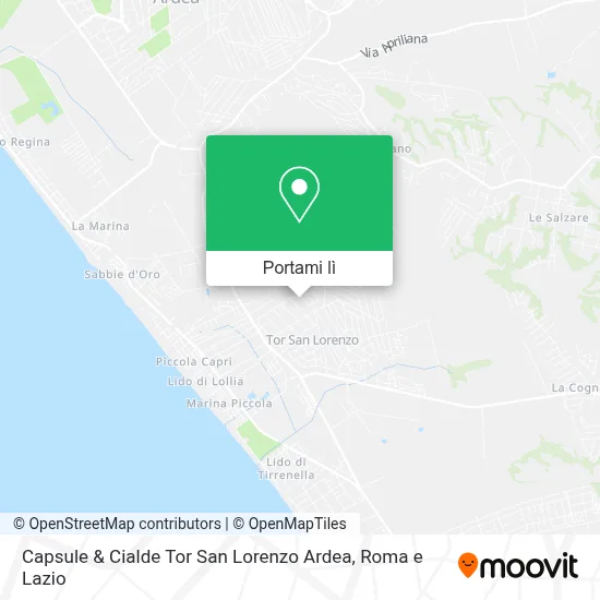 Mappa Capsule & Cialde Tor San Lorenzo Ardea