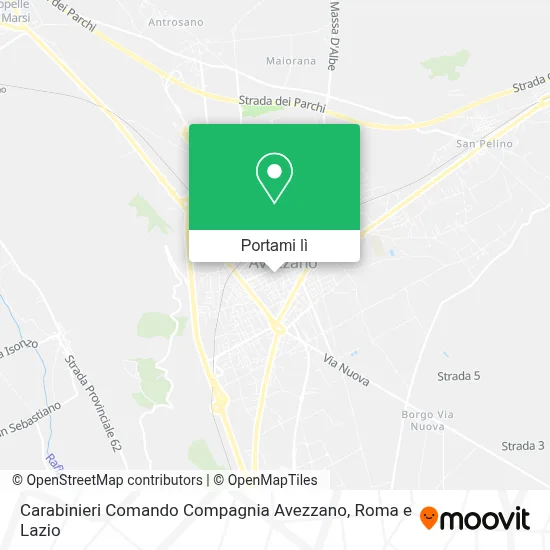 Mappa Carabinieri Comando Compagnia Avezzano