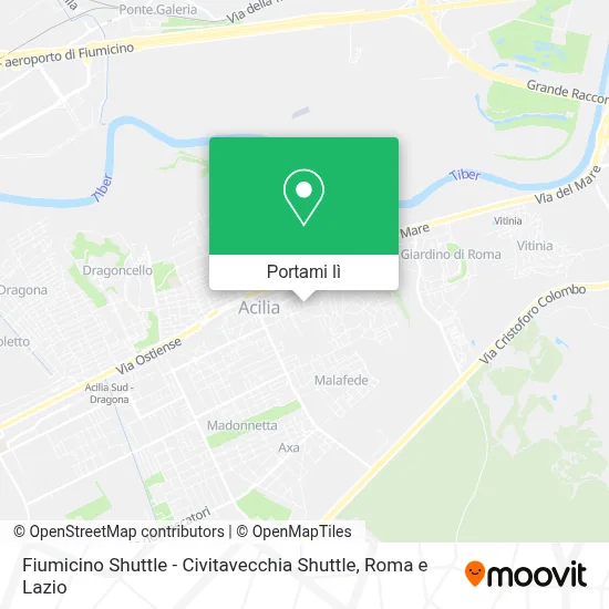 Mappa Fiumicino Shuttle - Civitavecchia Shuttle