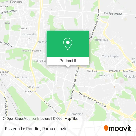 Mappa Pizzeria Le Rondini