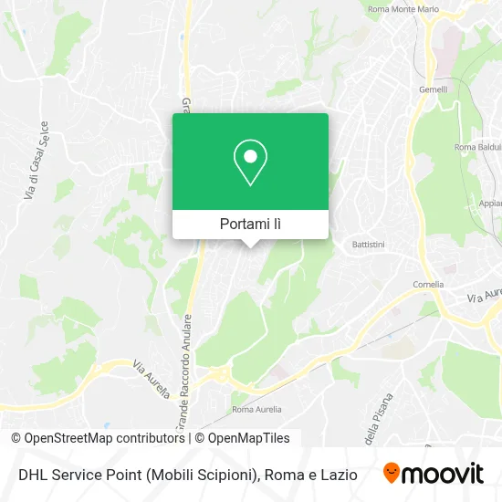 Mappa DHL Service Point (Mobili Scipioni)