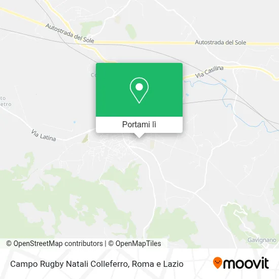 Mappa Campo Rugby Natali Colleferro
