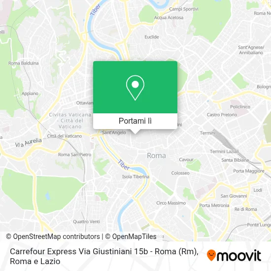 Mappa Carrefour Express Via Giustiniani 15b - Roma (Rm)
